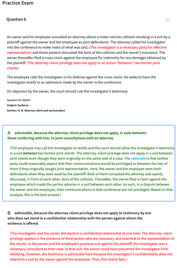 bar exam answer critical breakdown